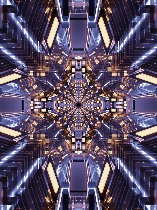 Neon Tunel Kalejdoskop VJLoops 3:4 iPad Portrait 60fps Wygaszacz