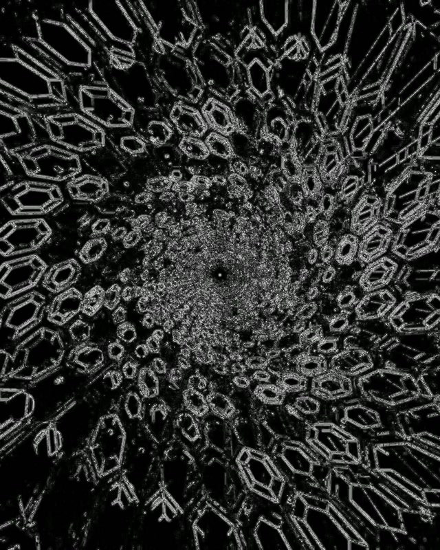 Neonowy Tunel Biały Kryształ Sześciokąt 60fps Wygaszacz Ekranu PC VJ Loop 4:5 Instagram