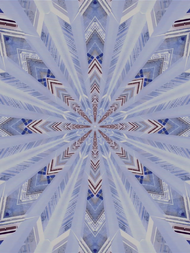 Niebieski Geometryczny Neon Tunel Wygaszacz 3:4 iPad Portret 60fps VJ Loop