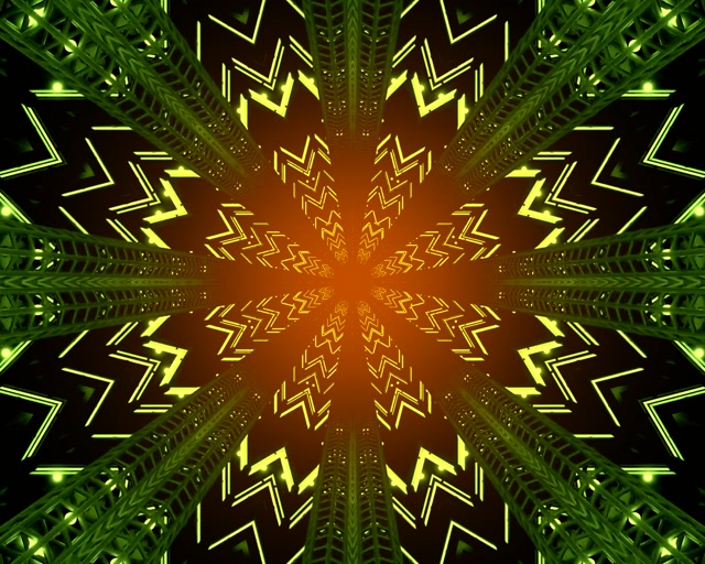 Tunel Neonowy Fraktalny Kalejdoskop Wybuch VJ Loop 5:4 Przemysłowy 60fps Wygaszacz