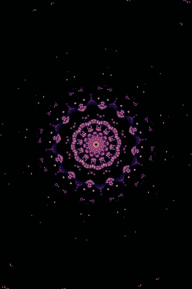 Neonowy Tunel Fioletowy Fraktal Mandala VJ Loop 2:3 Zdjęcie Pionowy 60fps Wygaszacz Ekranu