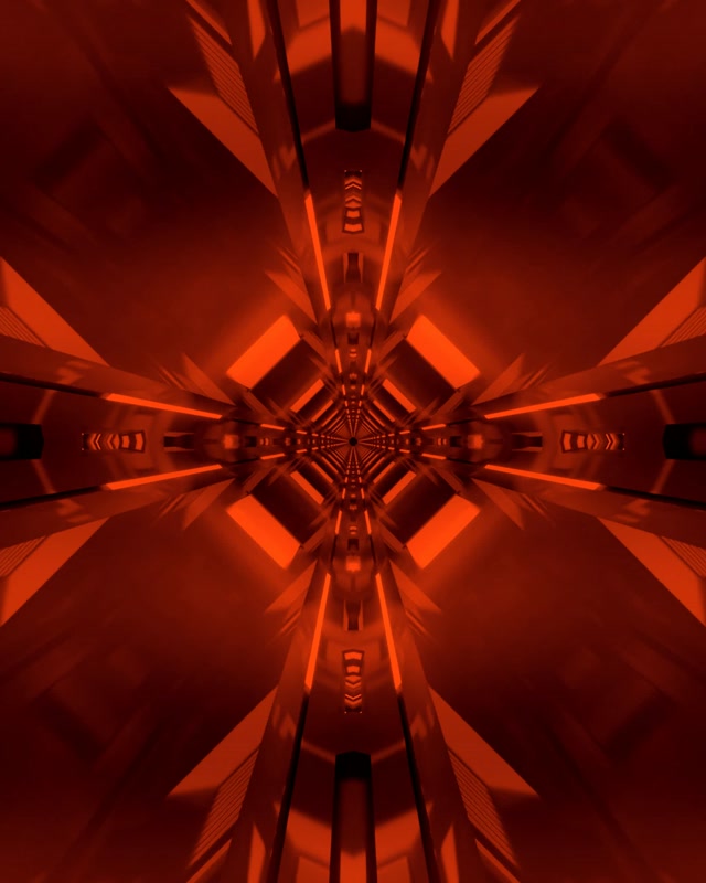 VJ Loop Neon Tunnel Red Kaleidoscope Cross 4:5 Instagram 60fps Screensaver