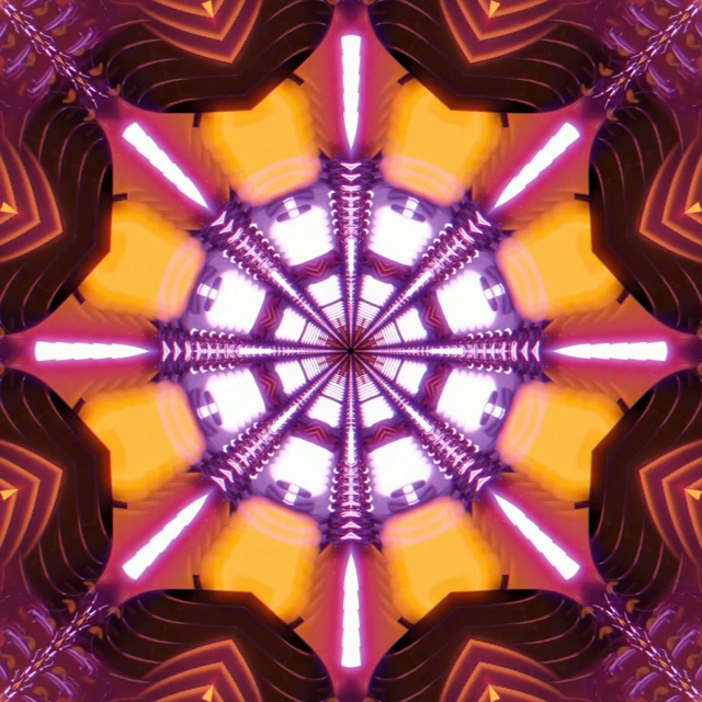 Neon Tunnel Radial Starburst VJ Loop 1:1 Square 60fps Screensaver