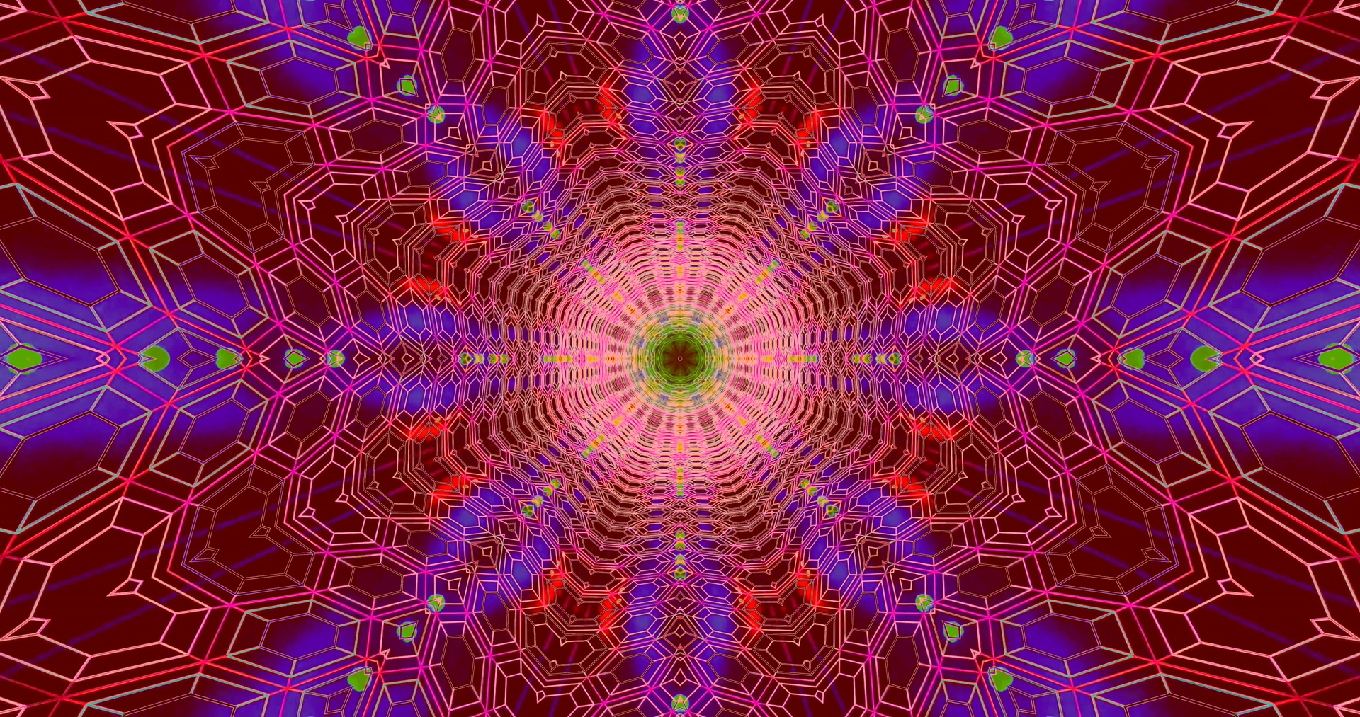 Túnel Neon Psicodélico Vermelho Roxo 4K UHD 60fps Protetor de Tela VjLoops