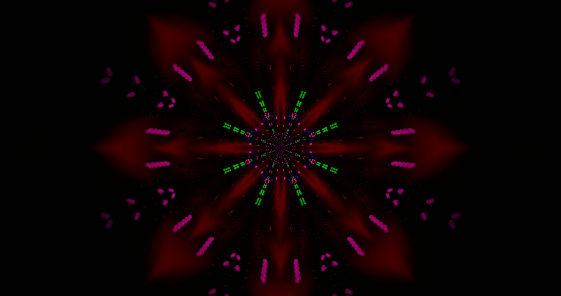 Túnel Neon Vermelho Roxo Caleidoscópio Protetor de Tela 4K UHD 60fps VJLoops