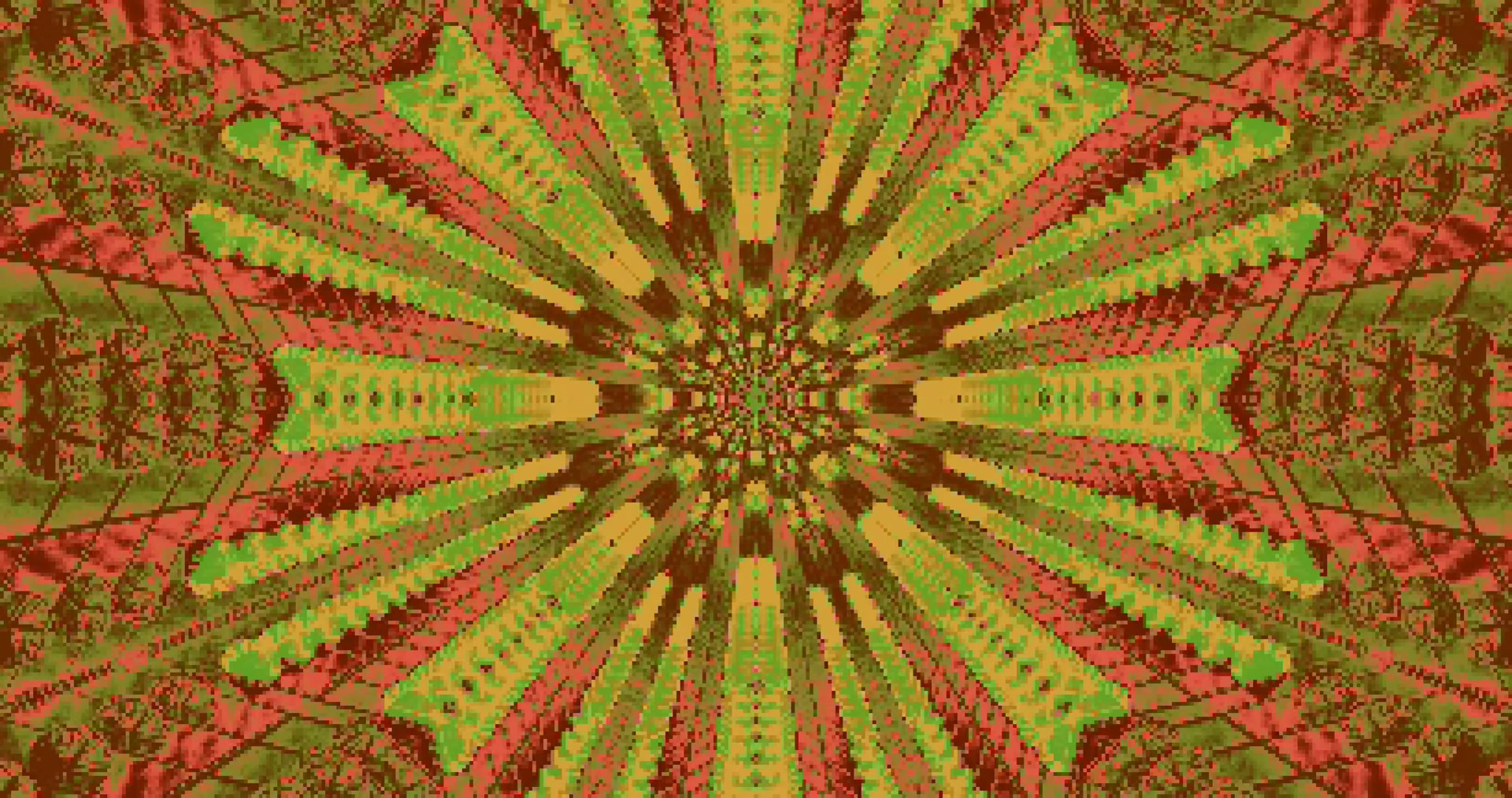 protetor de tela 4K UHD 60fps túnel neon explosão radial verde vermelho amarelo VJLoops windows 11