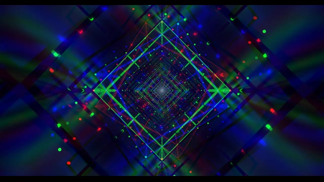 Túnel Grade Neon Abstrato - Fundo VJLoops Geométrico Azul Verde Vermelho