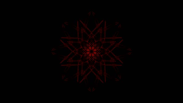 Loop Mandala Estrela Geométrica Vermelha - Fundo Movimento Escuro Abstrato