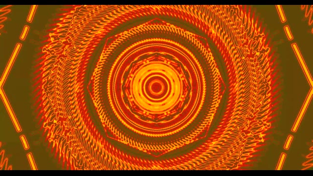 Espiral Fogo Abstrata VJLoops - Fundo Movimento Anéis Concêntricos Laranja