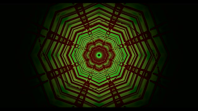Loop Túnel Geométrico Verde - Fundo de Movimento VJLoops Hexagonal Abstrato