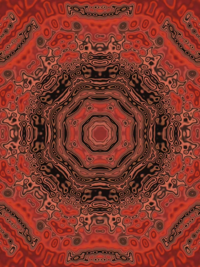 Protetor Tela Túnel Neon Vermelho Mandala 60fps 3:4 iPad Portrait VJLoops