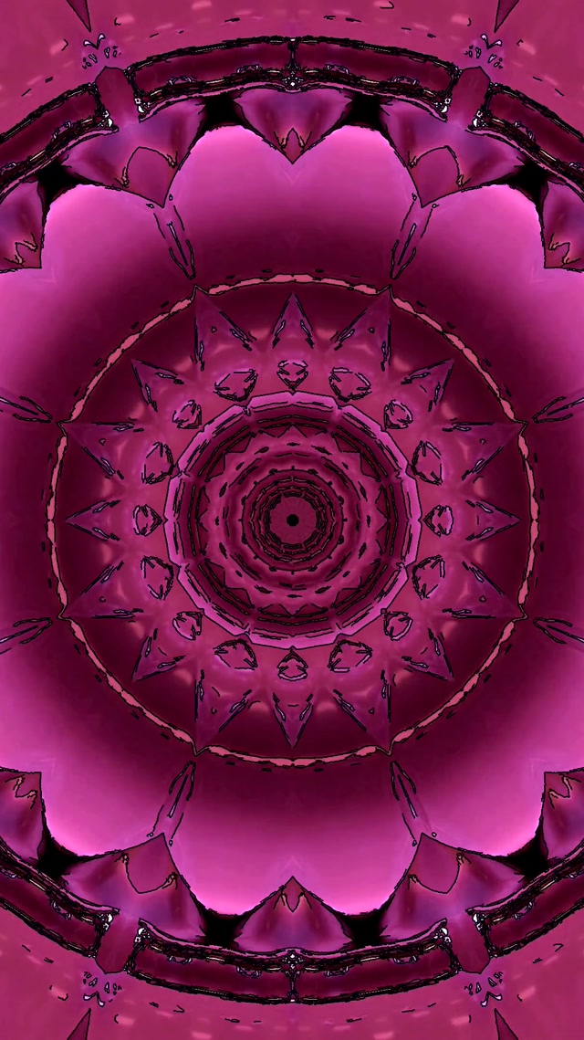 Túnel Neon Rosa Mandala Protetor de Tela 60fps 9:16 Reels VJ Loop PC