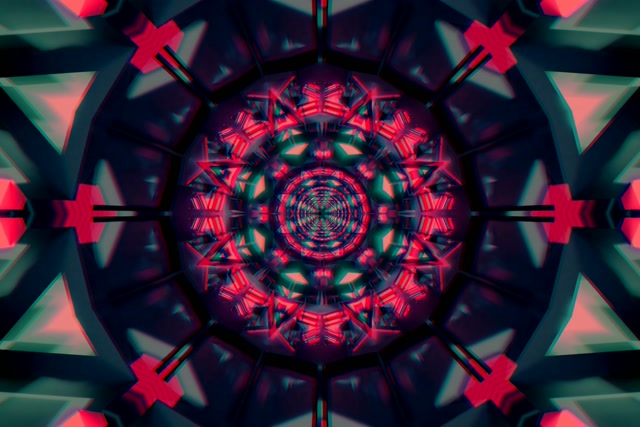 Túnel Neon Mandala Caleidoscópio VJLoops 3:2 Surface 60fps Protetor de Tela