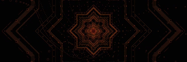 Túnel Neon Mandala Estrela Cobre VJ Loop 3:1 Triple Wide 60fps Proteção de Tela