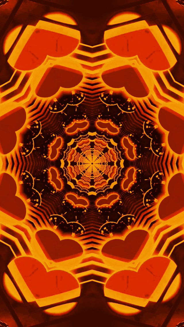 Neon Tunnel Fire Kaleidoscope Vortex VJ Loop 9:16 Reels 60fps Screensaver