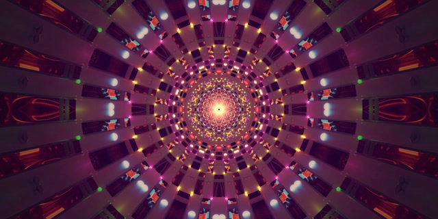 Túnel Neon Caleidoscópio Explosão Radial VJ Loop 2:1 Univisium 60fps Proteção de Tela