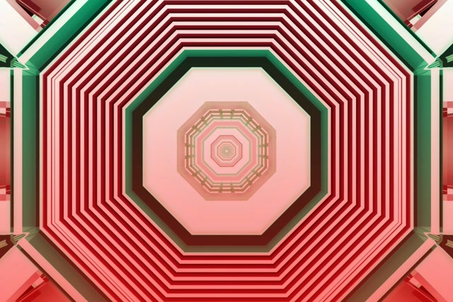 Túnel Neon Octógono Rosa Vermelho Protetor de Tela 3:2 Surface 60fps VJ Loop