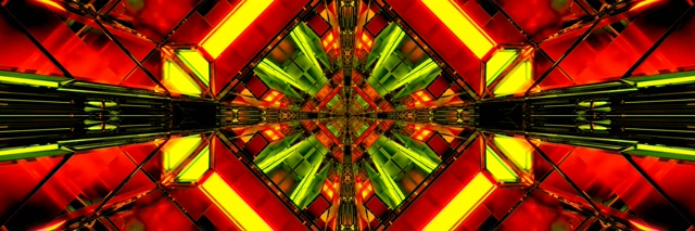 Túnel Neon Explosão Diamante Caleidoscópio VJ Loop 3:1 Triple Wide 60fps Protetor de Tela