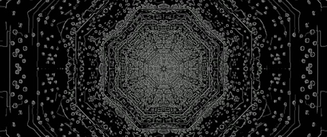 Túnel Neon Octógono Escuro 60fps 2.39:1 Cinemascope Screensaver VJ Loop PC