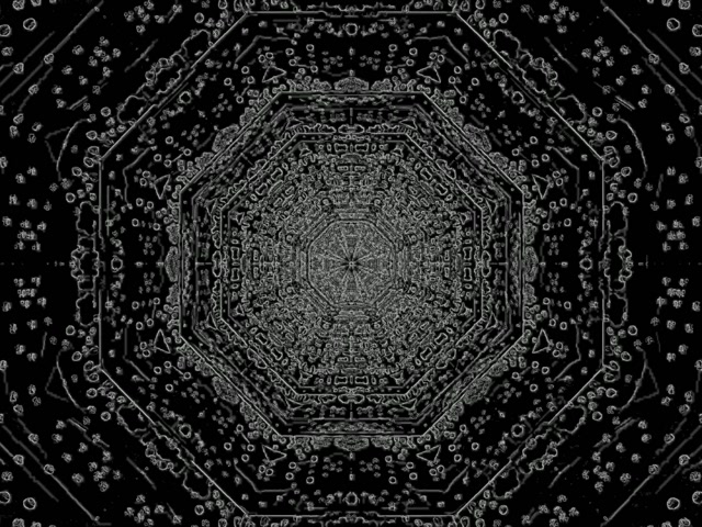 Túnel Neon Octógono Escuro Screensaver 4:3 Clássico 60fps VJ Loop