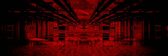 Túnel Neon Vermelho VJ Loop 3:1 Triple Wide 60fps Proteção de Tela Corredor Escuro