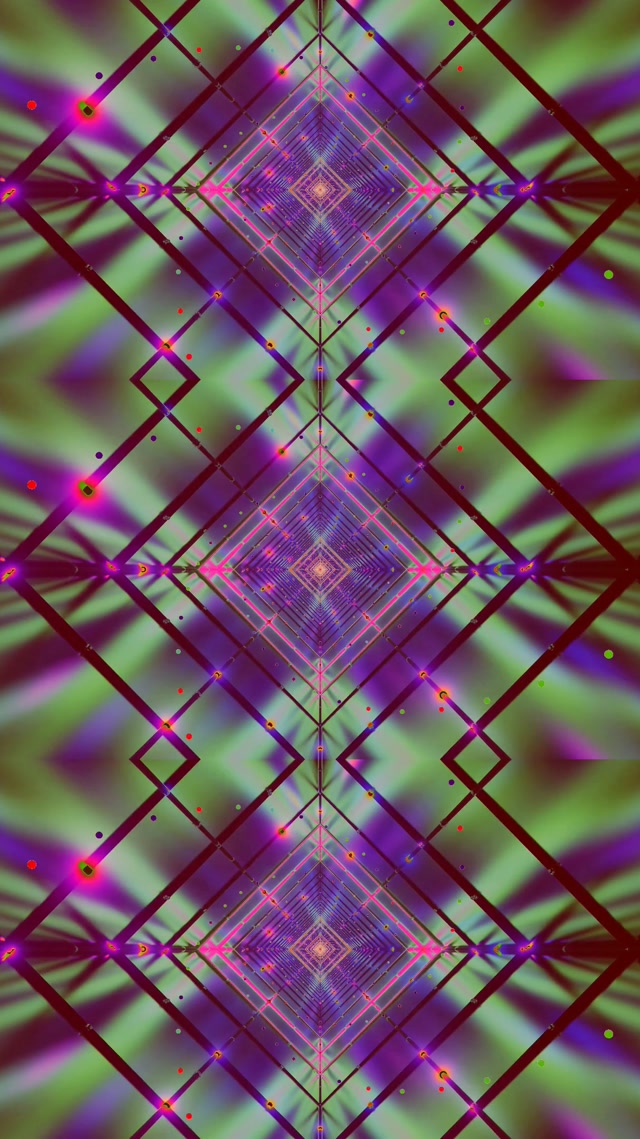 Túnel Neon Grade Diamante Rosa VJ Loop 9:16 Reels 60fps Screensaver