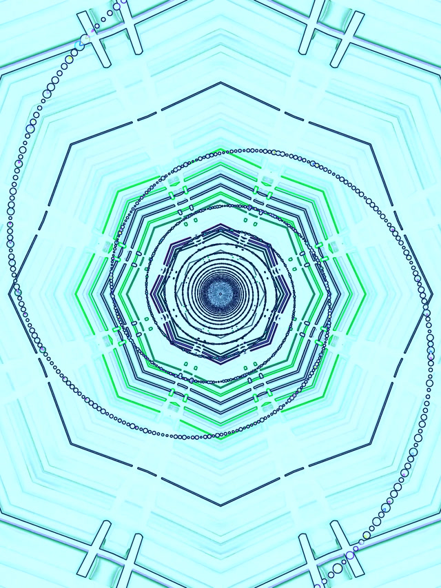 Túnel Neon Ciano Protetor de Tela 3:4 iPad Retrato 60fps VJ Loop PC Laptop