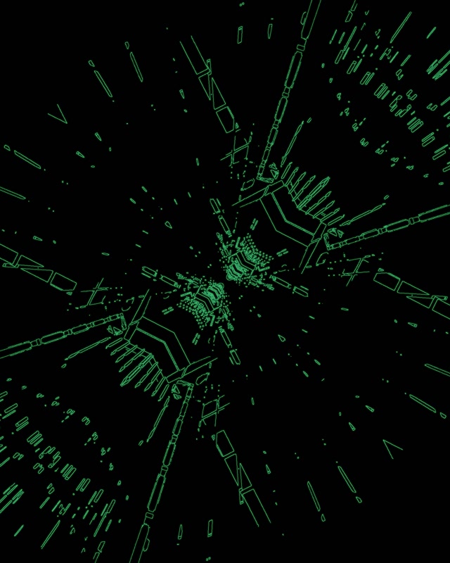 Túnel Neon Verde Explosão Teia de Aranha VJLoops 60fps 4:5 Instagram Protetor de Tela