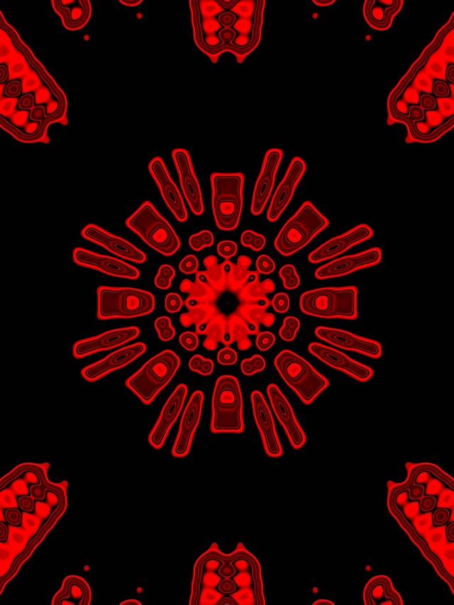 Red Neon Tunnel Kaleidoscope Burst 3:4 iPad Portrait 60fps VJ Loop Screensaver