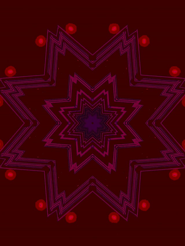 Túnel Neon Caleidoscópio Estrela Vermelha Vj Loop 3:4 iPad Portrait 60fps Screensaver