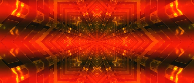 Túnel Neon Caleidoscópio Vermelho Explosão VJ Loop 21:9 Ultralargo 60fps Protetor de Tela