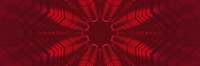 Túnel Neon Vermelho Explosão Estrela Caleidoscópio VJ Loop 3:1 Triplo Wide 60fps Screensaver