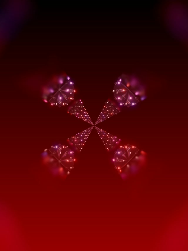 Túnel de Neon Caleidoscópio Fractal Vermelho VJ Loop 3:4 iPad Retrato 60fps Protetor de Tela