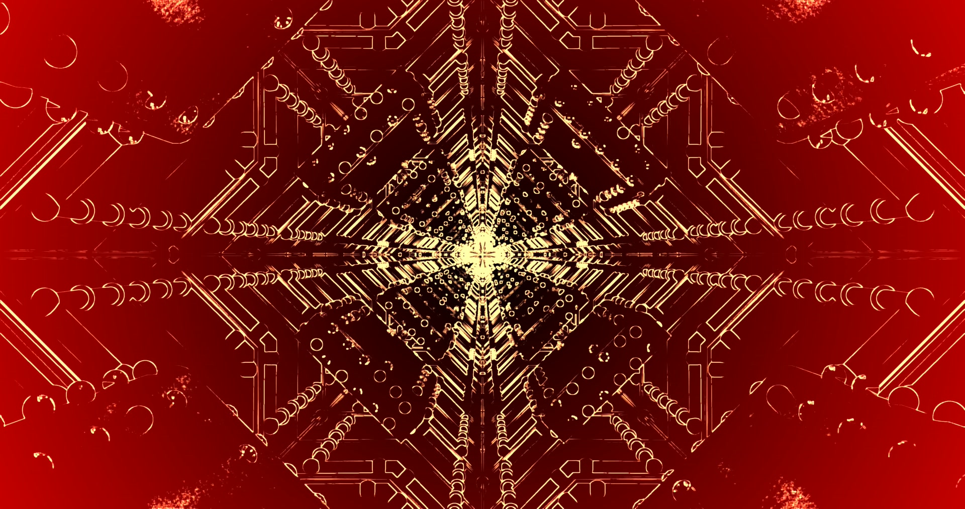 Red Gold Neon Tunnel VJ Loop 4K UHD 60FPS Screensaver