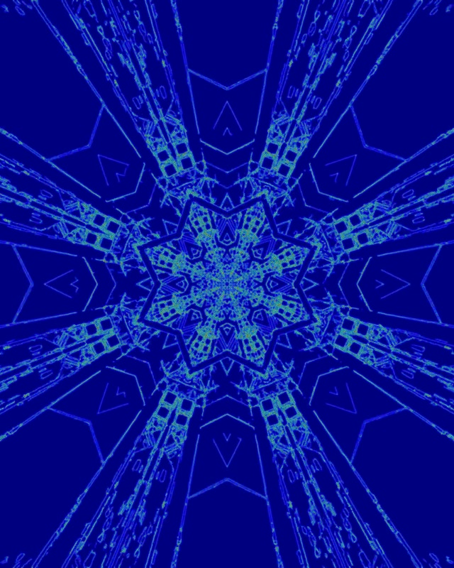 Túnel Neon Azul Estrela Fractal Screensaver 60fps 4:5 Instagram Vj Loop