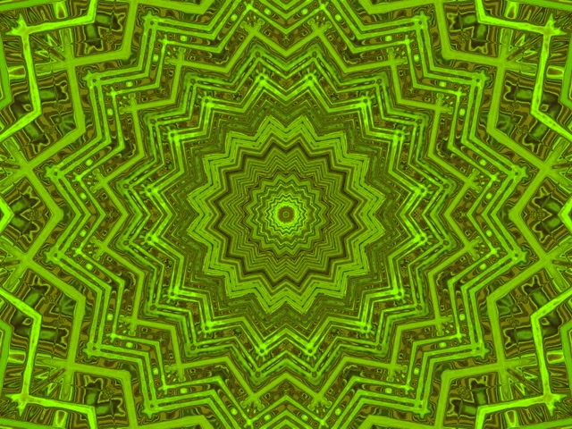 Túnel Neon Verde Estrela Caleidoscópio Screensaver 4:3 Clássico 60fps VJ Loop