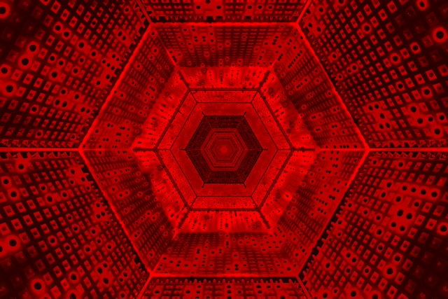 Túnel Neon Hexágono Vermelho VJ Loop 3:2 Surface 60fps Protetor de Tela