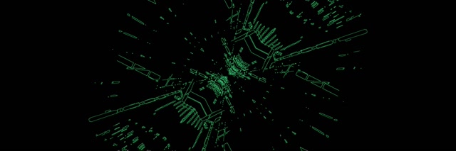 Túnel Neon Verde Explosão Circuito 3:1 Triple Wide 60fps Protetor de Tela VJLoops