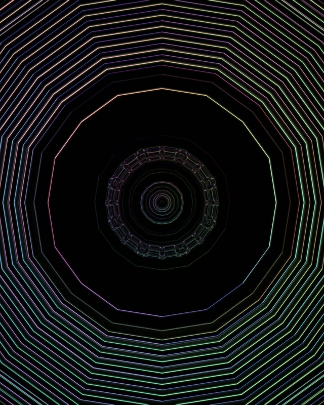 Neon Tunnel Octagonal Vortex 4:5 Instagram 60fps Screensaver VJ Loop