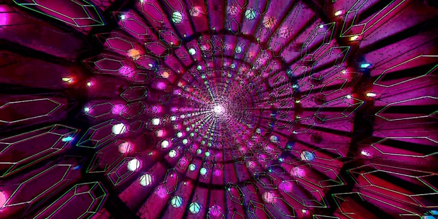 Túnel Neon Rosa Screensaver 2:1 Univisium 60fps Vj Loop