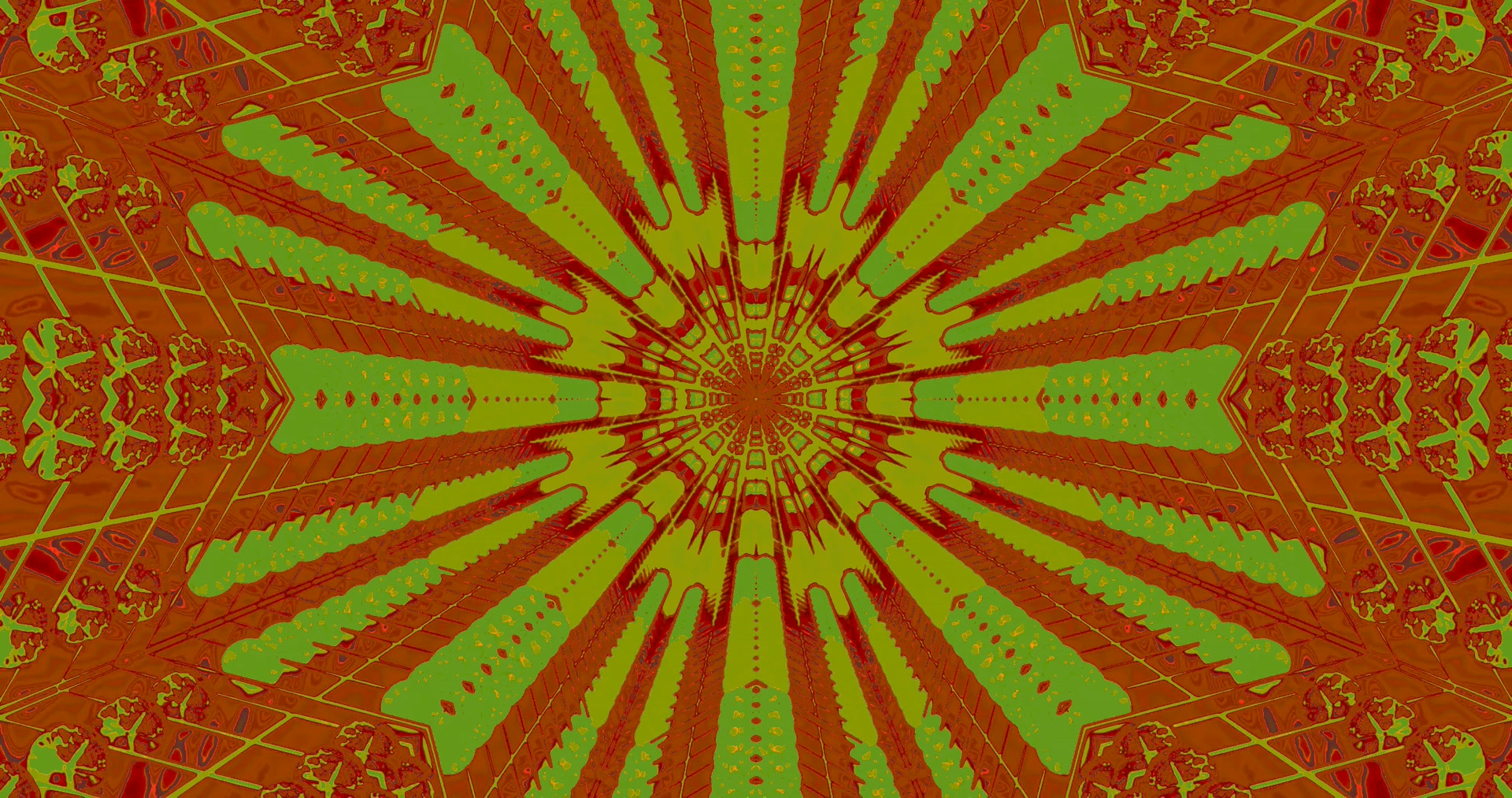 Tunel Neon Verde Roșu Caleidoscop Screensaver 4K UHD 60fps VJLoops