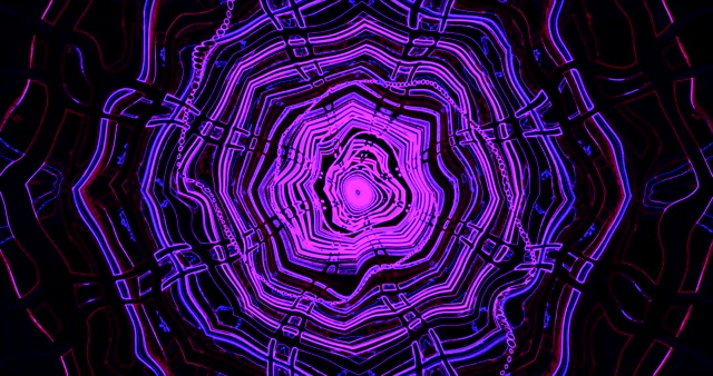 Protector Ecran Tunel Neon Windows 11 4K UHD 60fps VJLoops Fundal Vizual