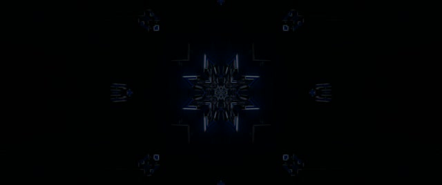 Hypnotic Blue Neon Tunnel Kaleidoscope VJ Loop 2.39:1 Cinemascope 60fps Screensaver