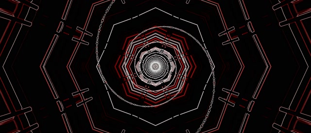 Vj loop Tunel Neon Octogon Roșu Vortex 21:9 Ultrawide 60fps Screensaver