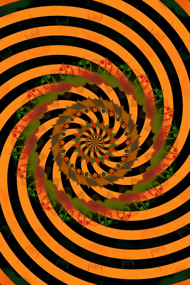 Tunel Neon Vortex Spirală Portocaliu Negru 2:3 Photo Portrait 60fps Screensaver VjLoops