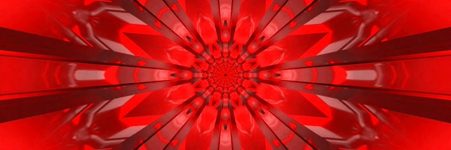 Red Neon Tunnel Kaleidoscope Burst VJ Loop 3:1 Triple Wide 60fps Screensaver