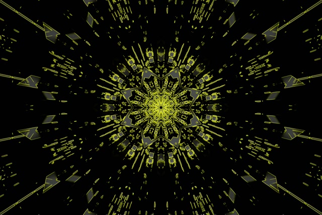 Tunel Neon Albastru Stea Calidoscop VJ Loop 3:2 Surface 60fps Screensaver