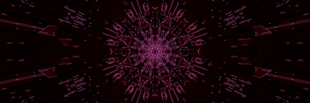 Tunel Neon Caleidoscop Fractal Magenta VJLoops 3:1 Triple Wide 60fps Economizor Ecran