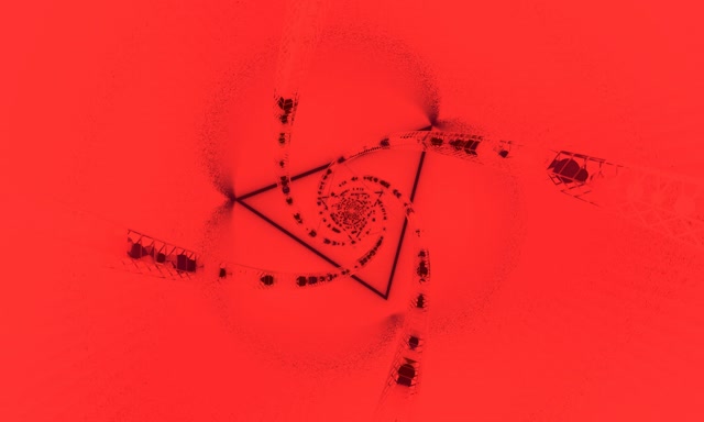 Tunel Neon Spirală Triunghi Roșu VJLoops 5:3 Wide 60fps Screensaver