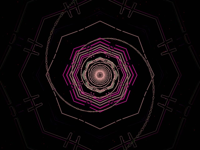 Tunel Neon Vortex Octagon VJ Loop 4:3 Classic 60fps Screensaver
